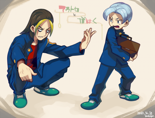 gahaku and autoro (inazuma eleven go and 2 more) drawn by motojima_hakka