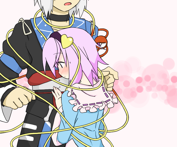 komeiji satori and morichika rinnosuke (touhou) drawn by sag_(karehabase)