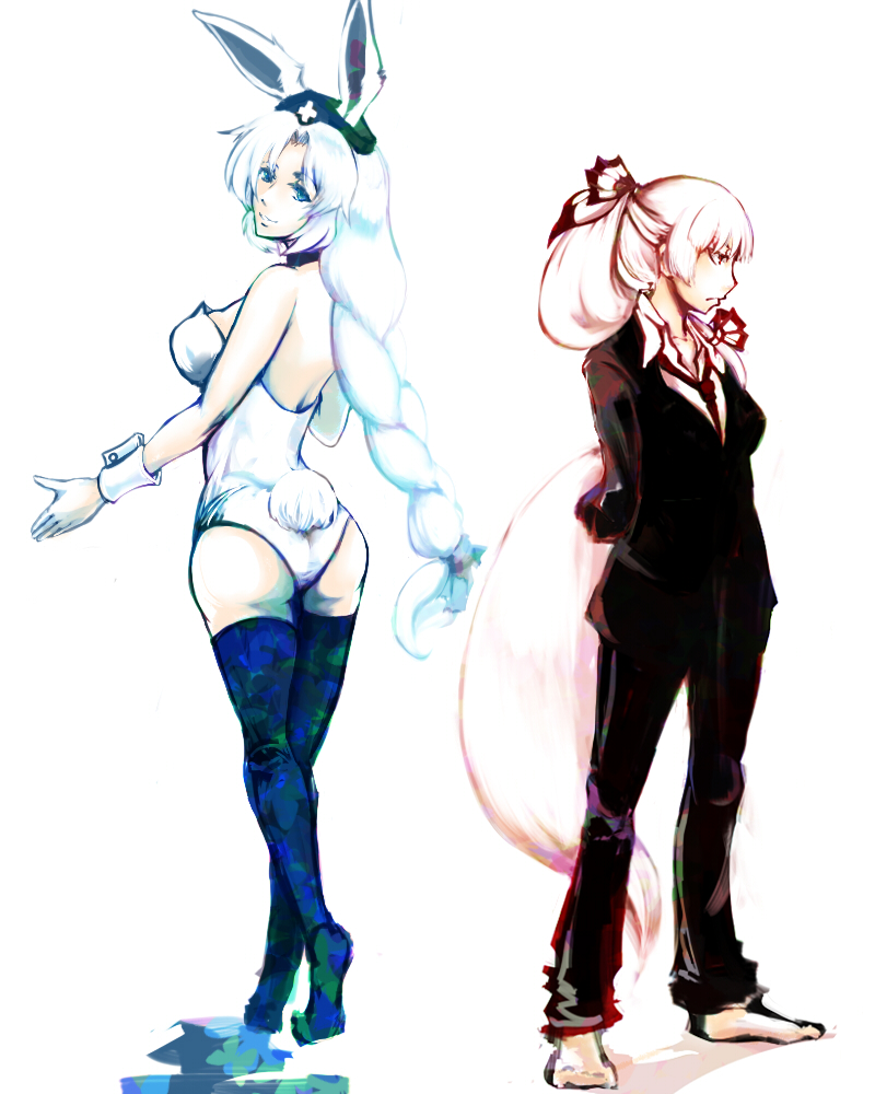 fujiwara no mokou and yagokoro eirin (touhou) drawn by 50percent