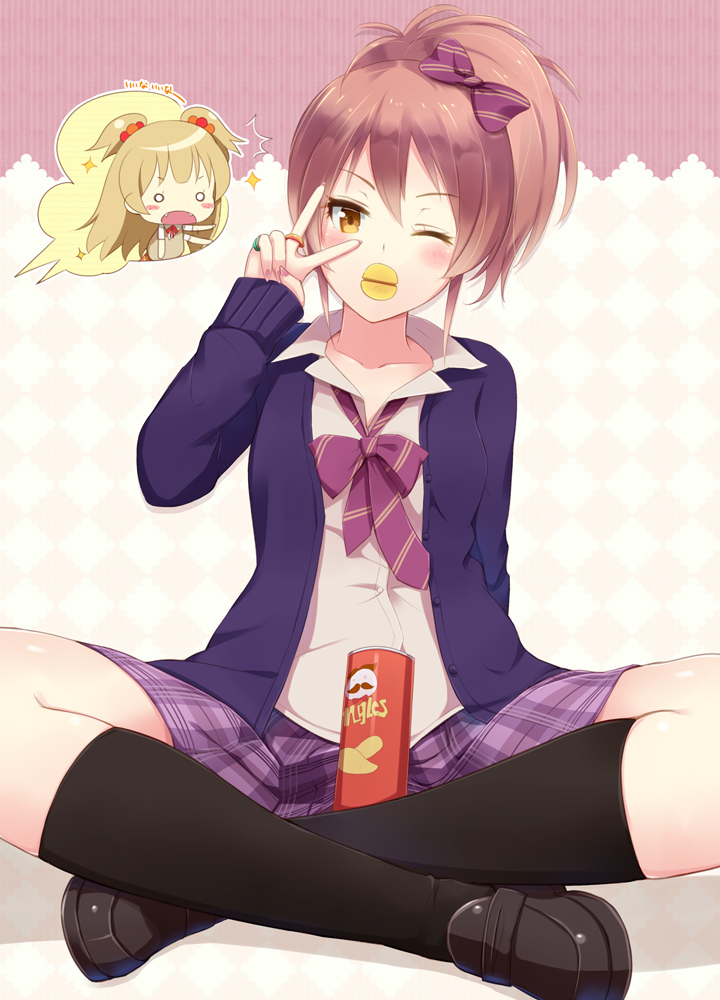 jougasaki mika, jougasaki rika, and julius pringles (idolmaster and 2 more) drawn by sakusaku