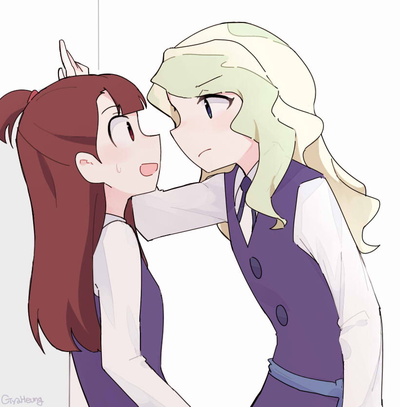 kagari atsuko and diana cavendish (little witch academia) drawn by gyaheung