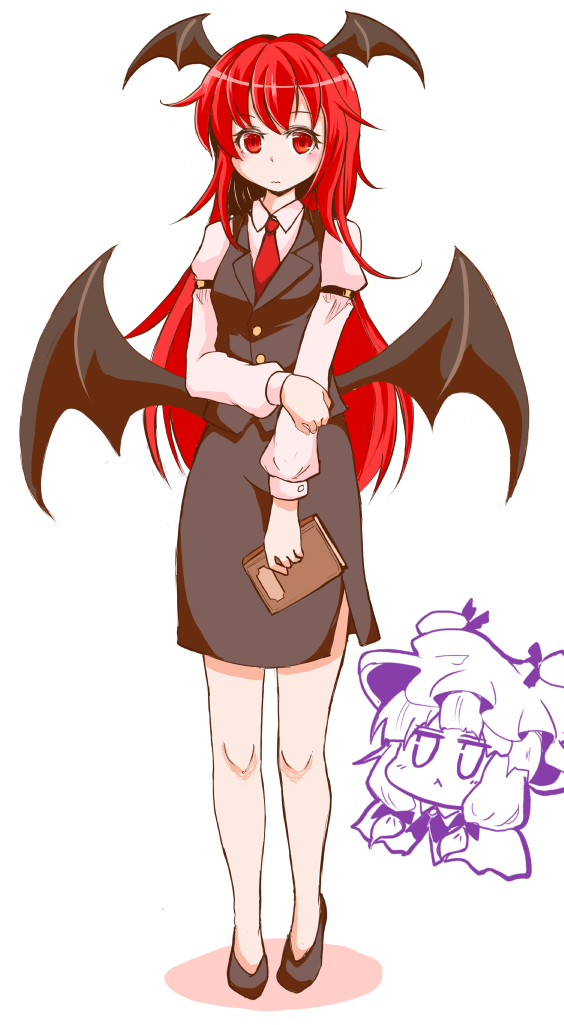 patchouli knowledge and koakuma (touhou) drawn by shiromamekei