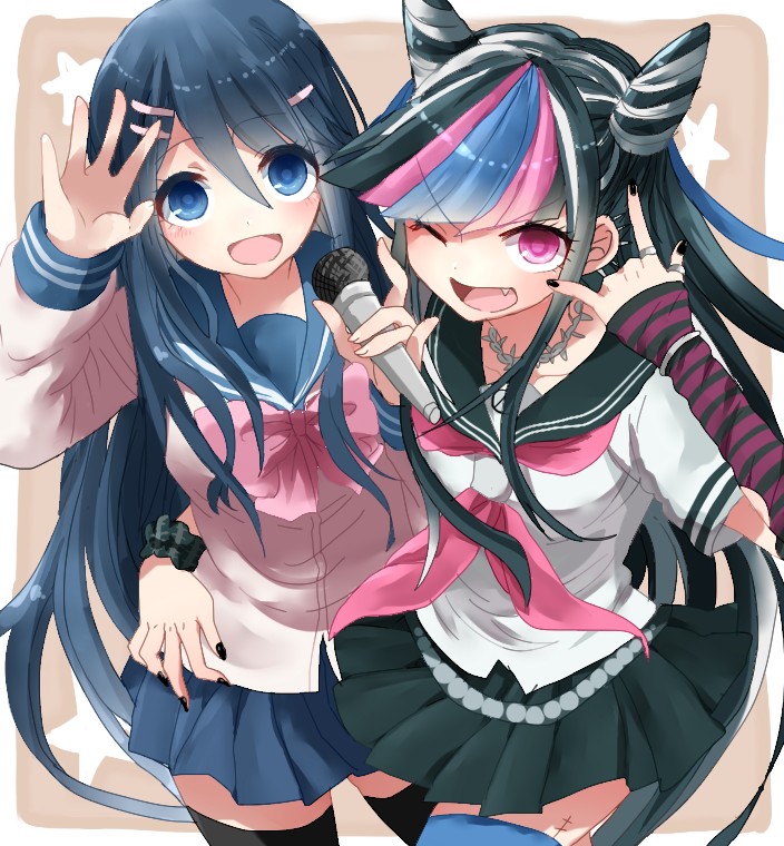 maizono sayaka and mioda ibuki (danganronpa and 2 more) drawn by shine5s