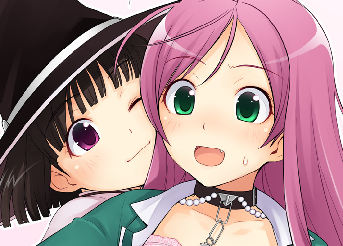 akashiya moka and sendou yukari (rosario+vampire) drawn by ha-ru