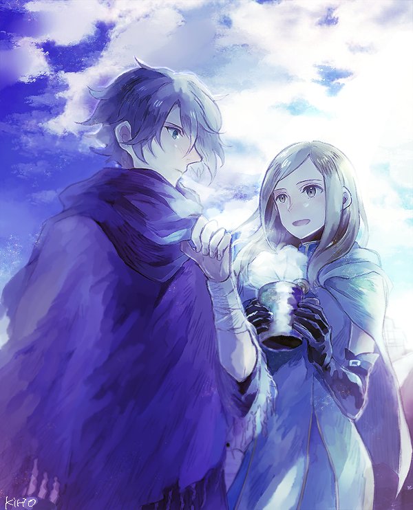 therion and ophilia clement (octopath traveler and 1 more) drawn by okii
