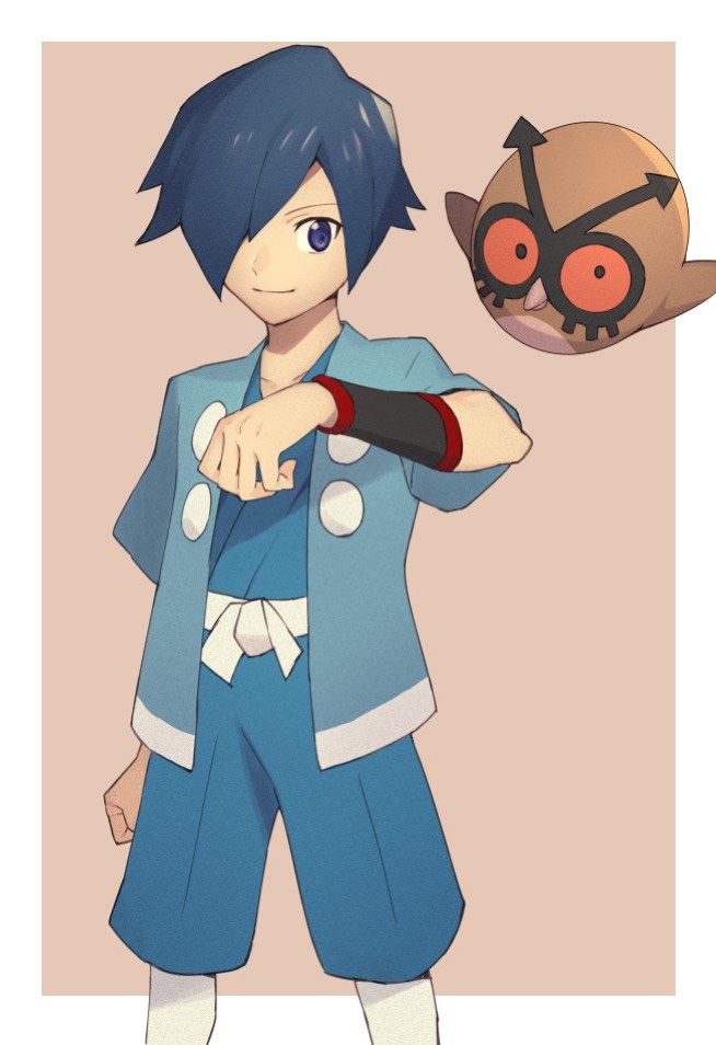 falkner and hoothoot (pokemon and 1 more) drawn by tyako_089