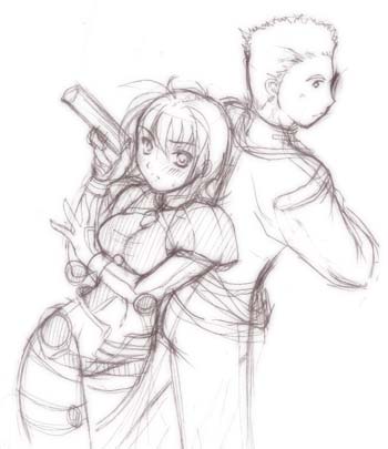 katina tarask and russel bagman (super robot wars and 1 more)