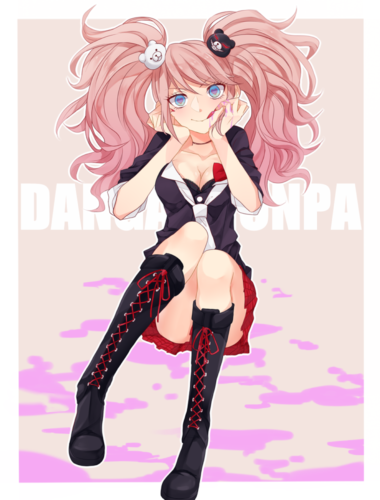 enoshima junko (danganronpa and 1 more) drawn by runi_(geeniee25)