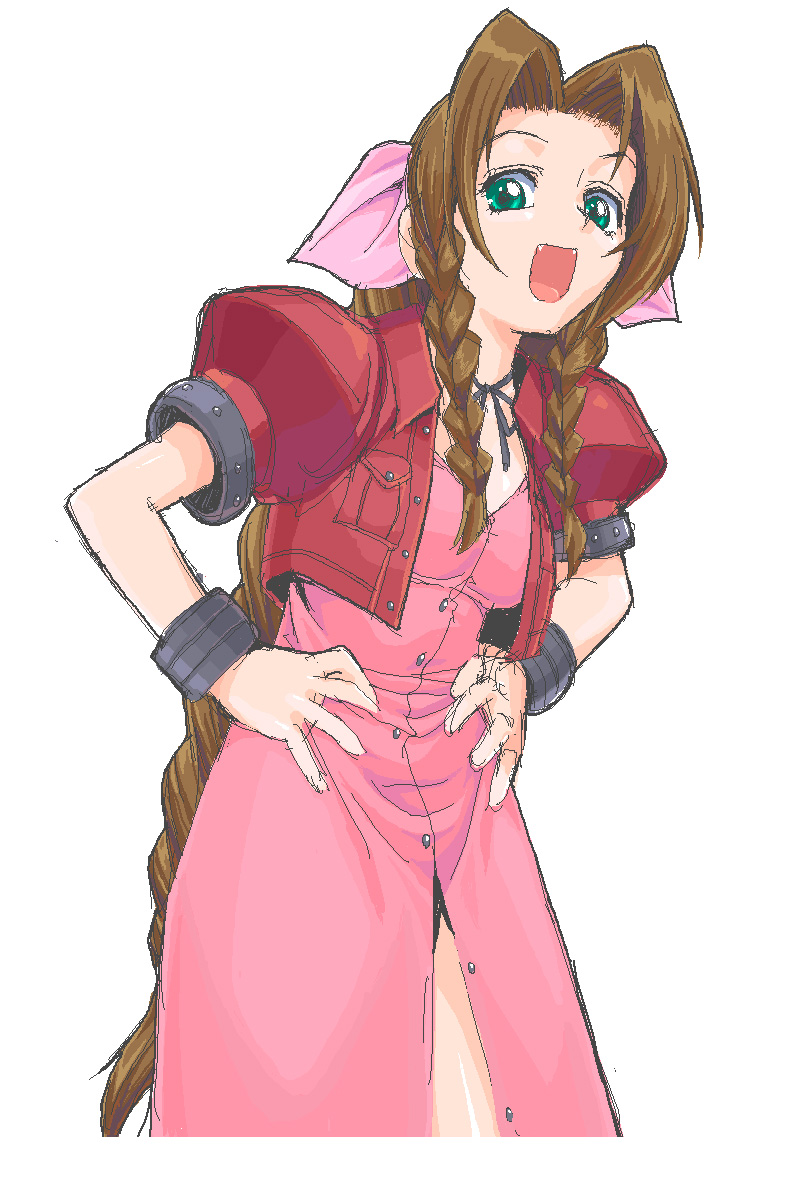 aerith gainsborough (final fantasy and 1 more) drawn by shichimenchou