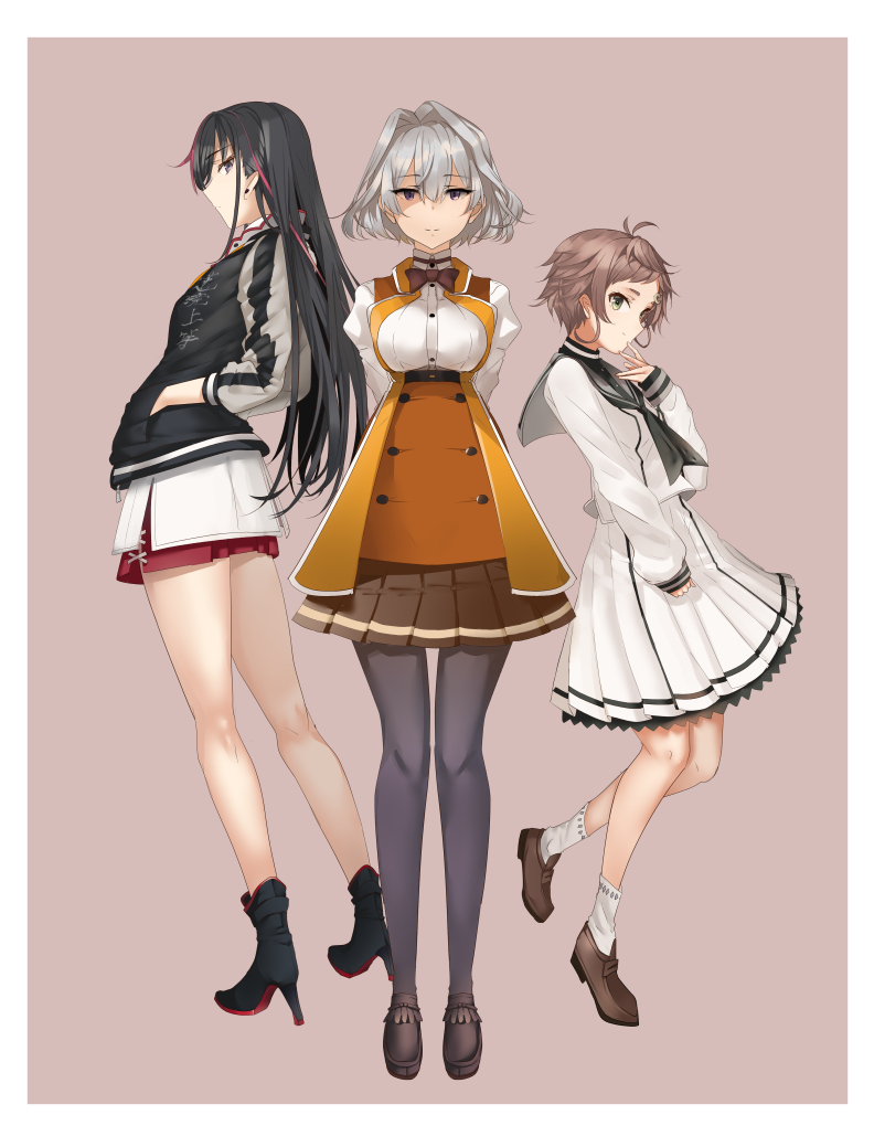 inago akira, hitakami makoto, and toribane yuuki (toji no miko) drawn by 80mph