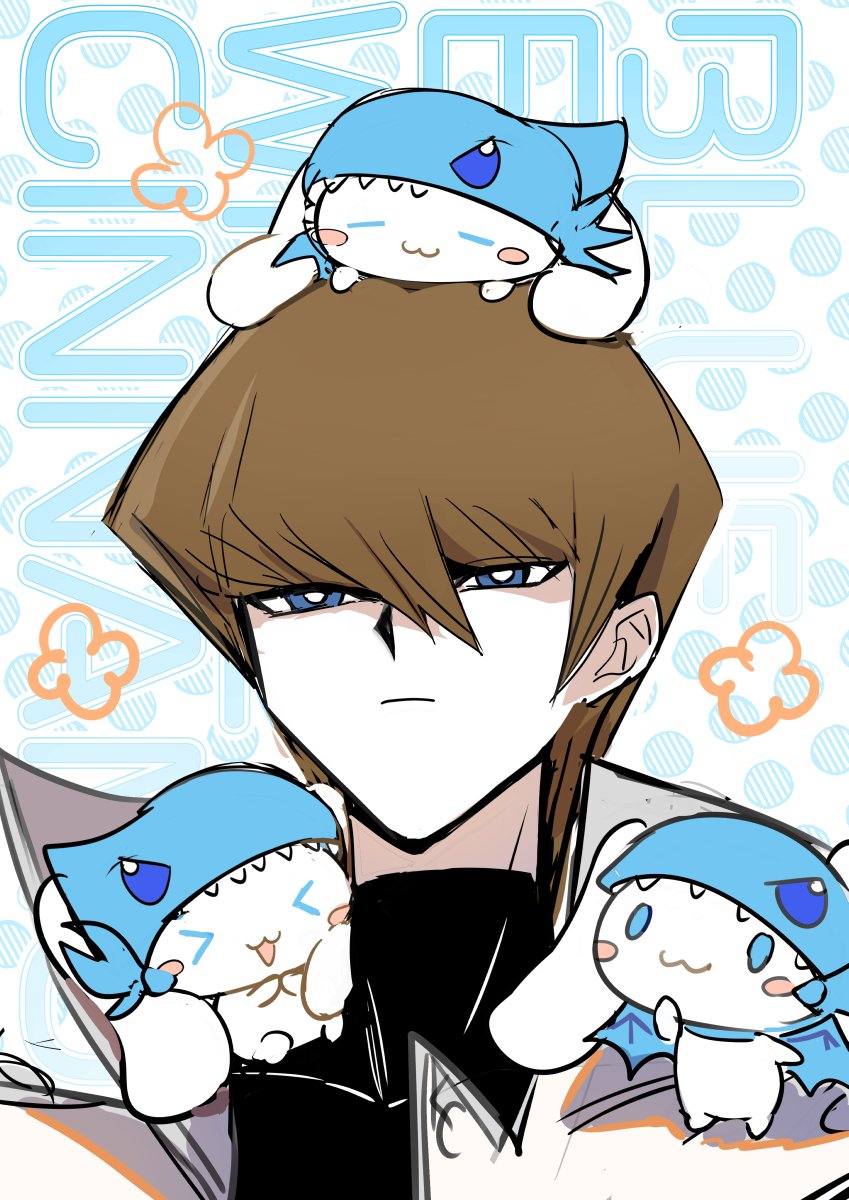 cinnamoroll, kaiba seto, and blue-eyes white dragon (yu-gi-oh! and 2 more) drawn by moemoenomori