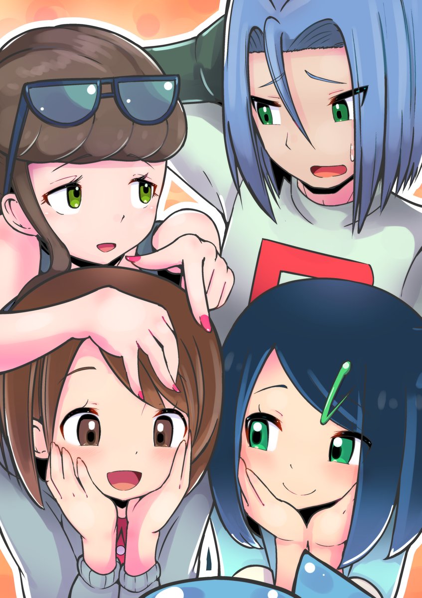 gloria, james, liko, wobbuffet, and beauty (pokemon and 3 more) drawn by mellow_yellow_(my_kakukaku)