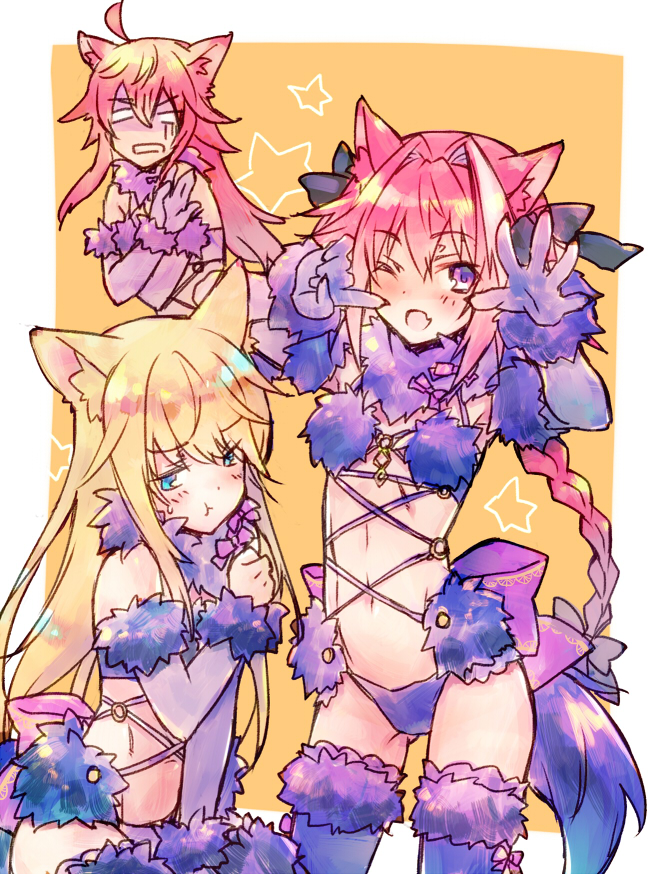 mash kyrielight, astolfo, chevalier d'eon, and rama (fate and 2 more) drawn by wanko_(takohati8)