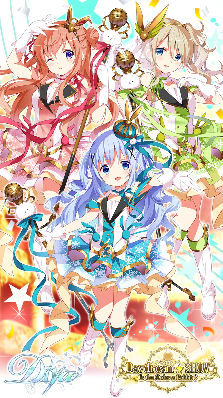 kafuu chino, tippy, aoyama blue mountain, and hoto mocha (gochuumon wa usagi desu ka? and 1 more) drawn by koi_(koisan)