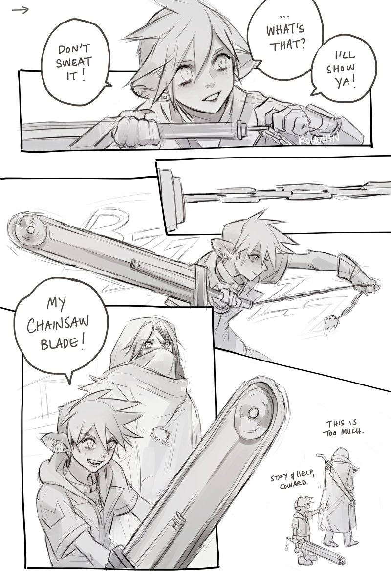 sora and squall leonhart (kingdom hearts and 1 more) drawn by rouwan