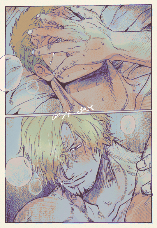 roronoa zoro and sanji (one piece) drawn by dondoko