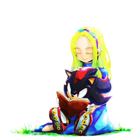 shadow the hedgehog and maria robotnik (sonic) drawn by niji_(kasiyaman)