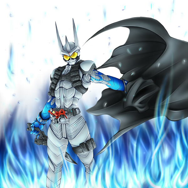 kamen rider eternal (kamen rider and 1 more) drawn by irisu_haniwa