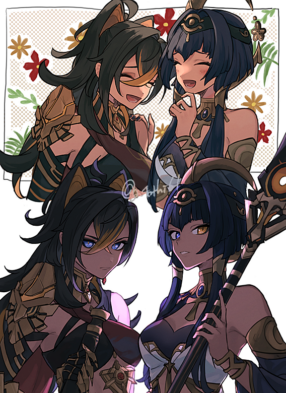 dehya and candace (genshin impact) drawn by suitchi_(gn4othi61)