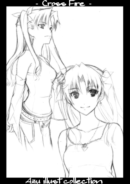 tohsaka rin (fate and 1 more) drawn by azu