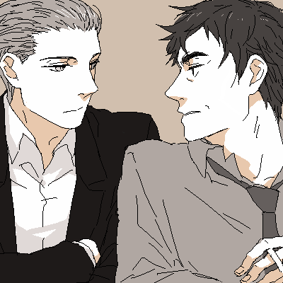 r daneel olivaw and elijah baley (the caves of steel) drawn by kurosuke_(nora)