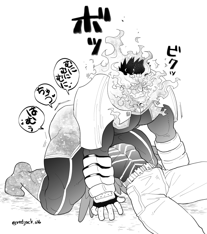 endeavor and hawks (boku no hero academia) drawn by sekijaku