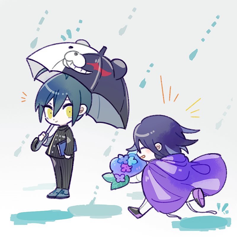 oma kokichi, saihara shuichi, and monokuma (danganronpa and 1 more) drawn by 1202_koge