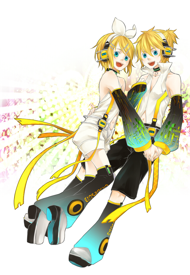kagamine rin and kagamine len (vocaloid) drawn by fen_(bapekka)