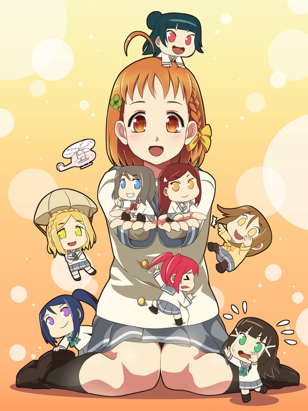 watanabe you, tsushima yoshiko, sakurauchi riko, takami chika, matsuura kanan, and 4 more (love live! and 1 more) drawn by khnchak