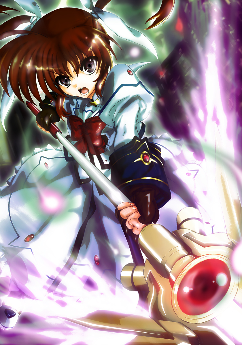 takamachi nanoha and raising heart (lyrical nanoha and 2 more) drawn by nanai