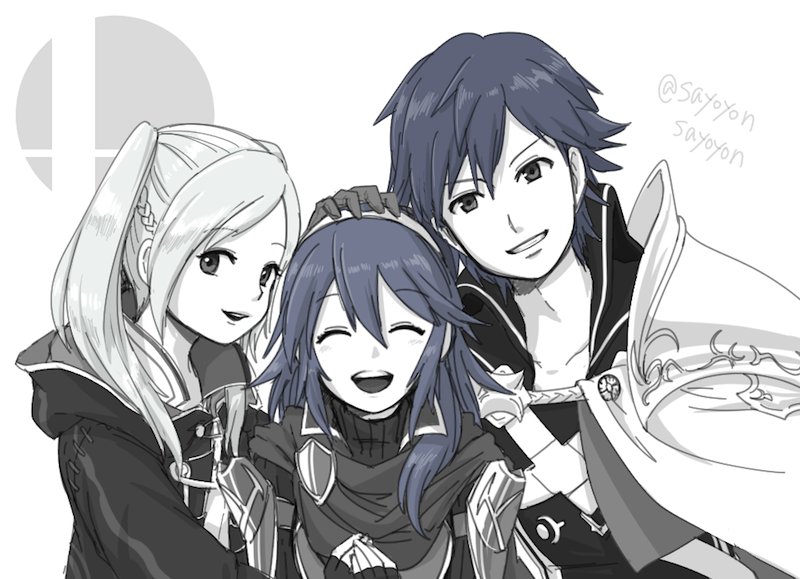 lucina, female robin, and chrom (fire emblem and 2 more) drawn by sayoyonsayoyo