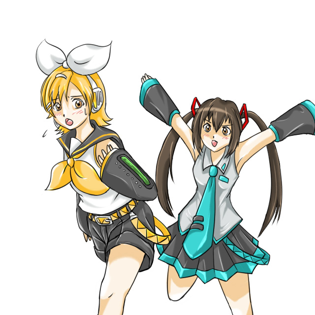 hatsune miku, kagamine rin, minami kana, makoto, and mako-chan (vocaloid and 1 more)