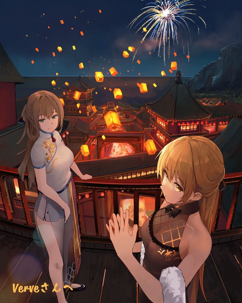 springfield and ots-14 (genshin impact and 1 more) drawn by nighttsound