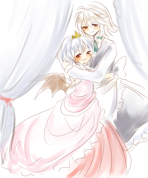 remilia scarlet and izayoi sakuya (touhou) drawn by maru_usagi