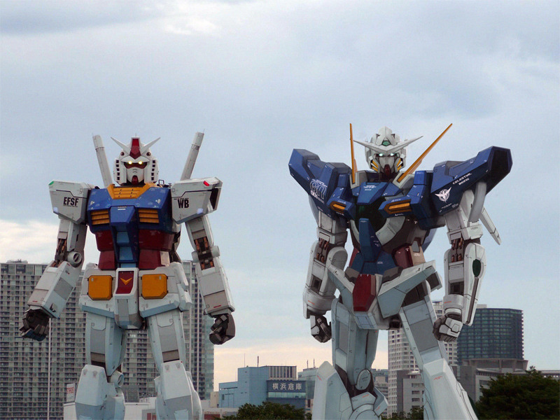 rx-78-2 gundam and gundam exia (gundam and 1 more) drawn by ra_(pixiv120326)