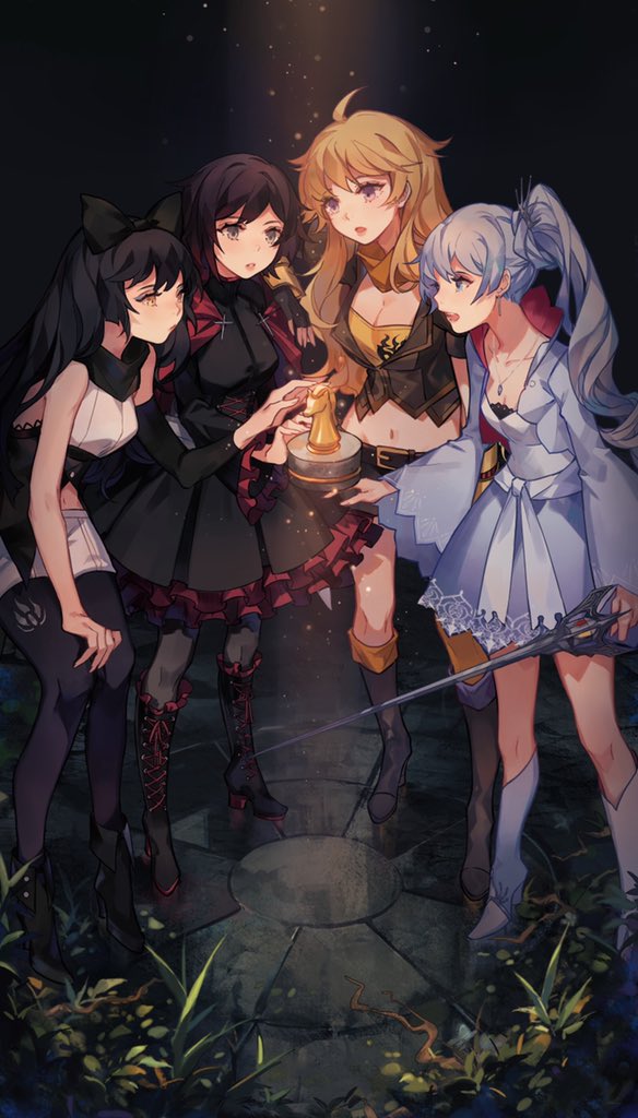 ruby rose, weiss schnee, yang xiao long, and blake belladonna (rwby)