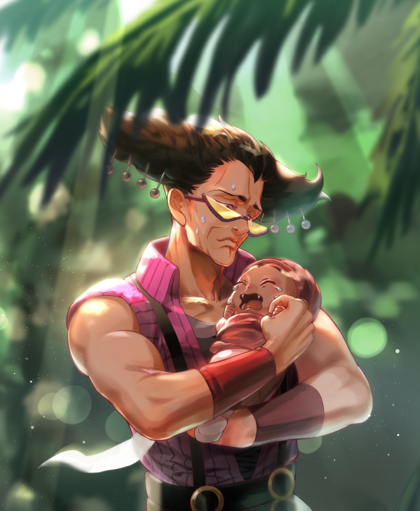 alessi and mannish boy (jojo no kimyou na bouken and 1 more) drawn by zouhyou_(at4190)