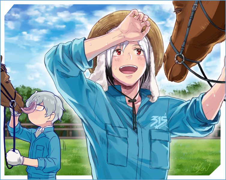 hazama michio and kitamura sora (idolmaster and 1 more)