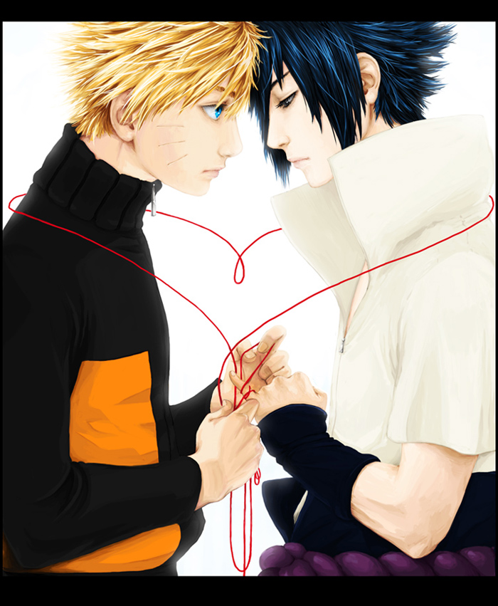 uzumaki naruto and uchiha sasuke (naruto) drawn by keikoc