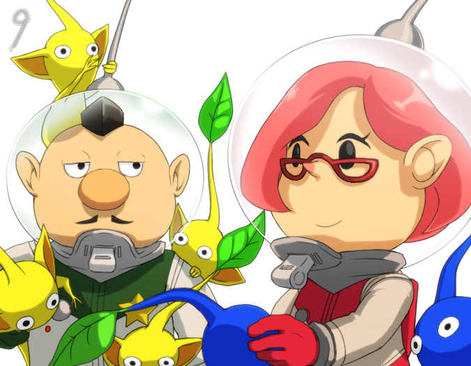 yellow pikmin, blue pikmin, brittany, and charlie (pikmin and 1 more) drawn by naru_(wish_field)