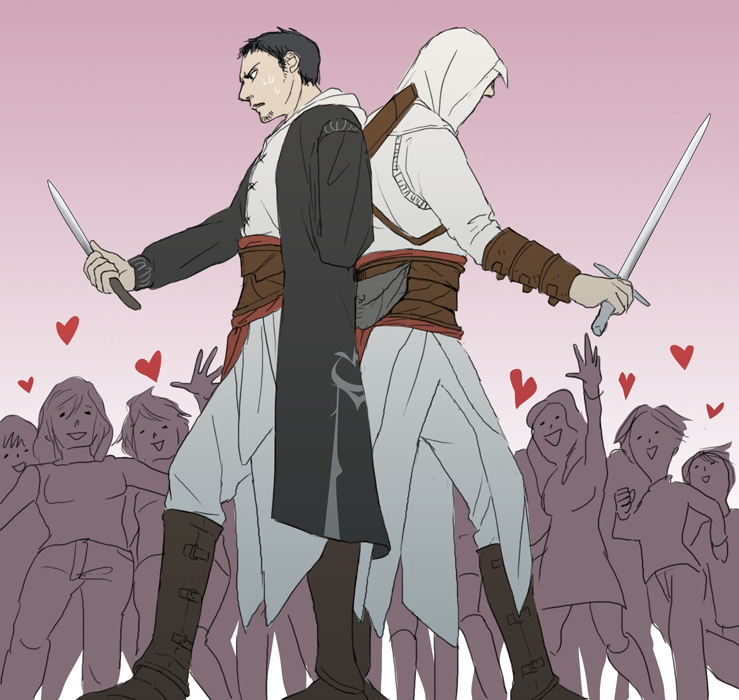 altair ibn la-ahad and malik al-sayf (assassin's creed) drawn by gb_(doubleleaf)