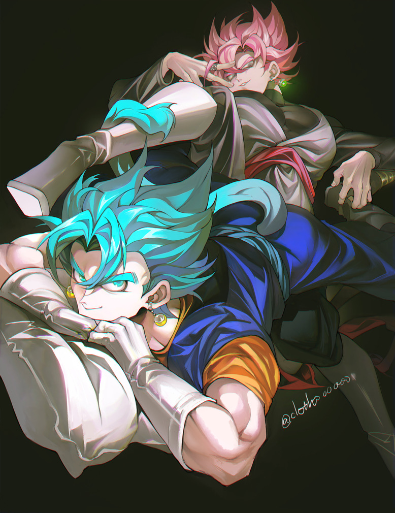 vegetto and goku black (dragon ball and 1 more) drawn by kkyingdd