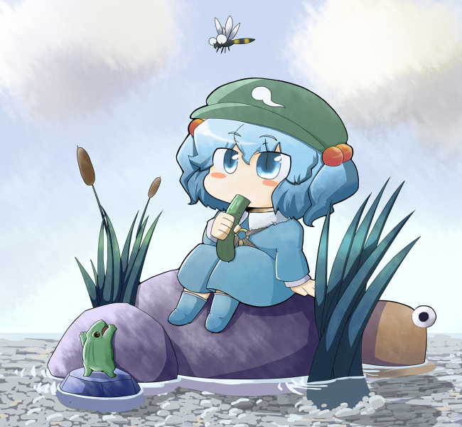 kawashiro nitori and pyonta (touhou) drawn by nura_(oaaaaaa)