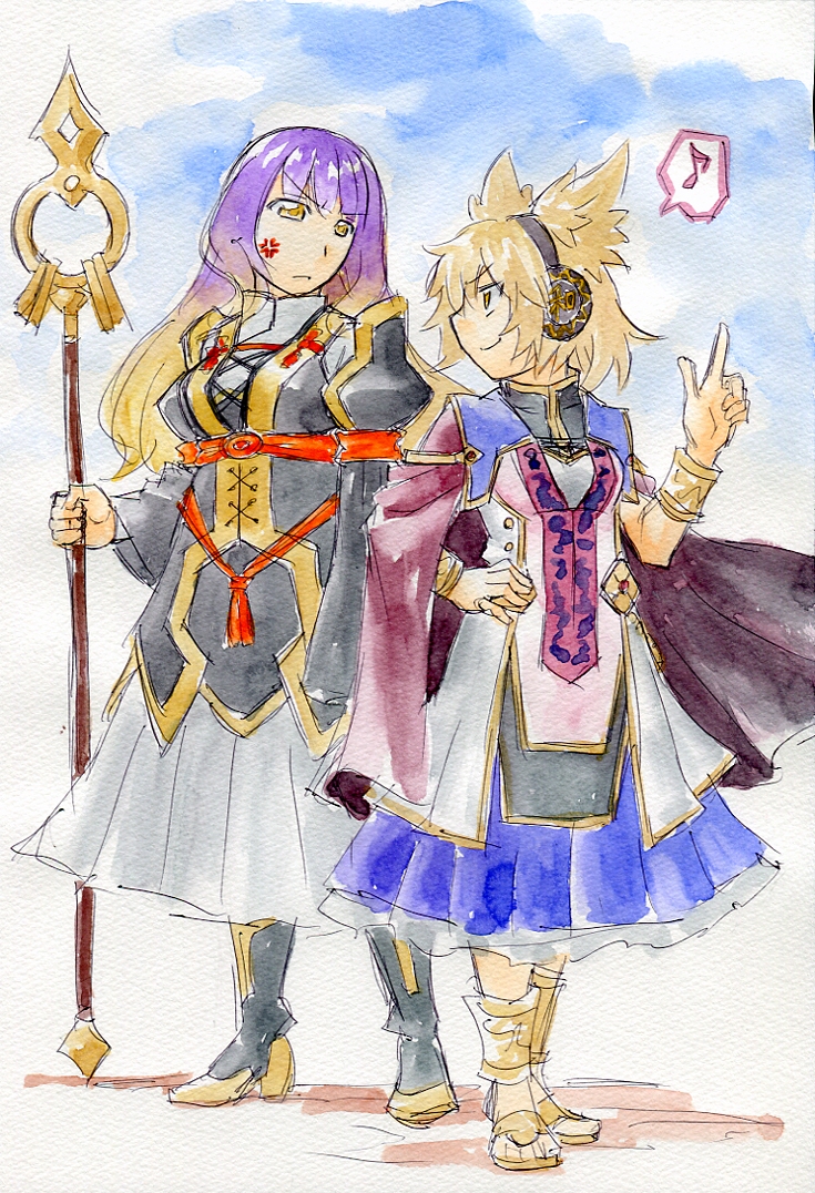 hijiri byakuren and toyosatomimi no miko (touhou) drawn by kawachi_koorogi