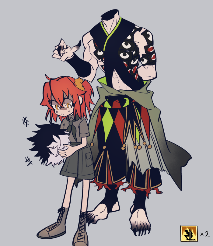 fujimaru ritsuka and ashiya douman (fate and 1 more) drawn by angellyuna