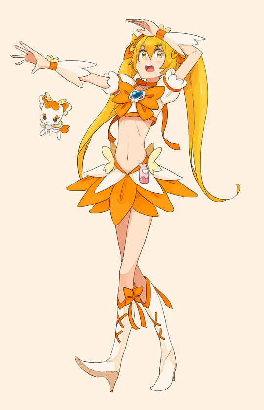 myoudouin itsuki, cure sunshine, and potpourri (precure and 1 more) drawn by asamoto