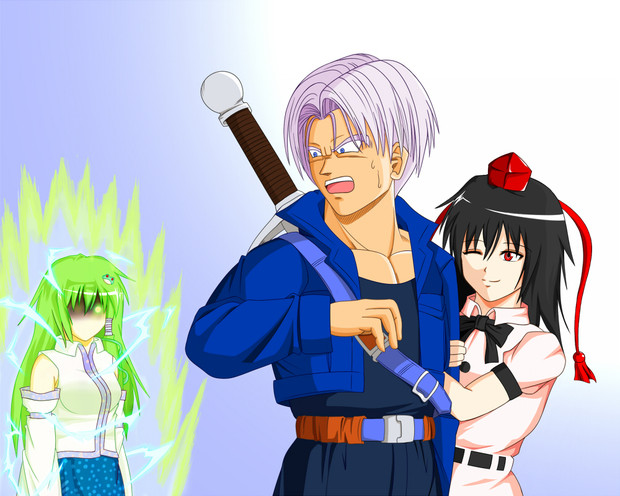 kochiya sanae, shameimaru aya, and trunks (touhou and 2 more) drawn by moyatto