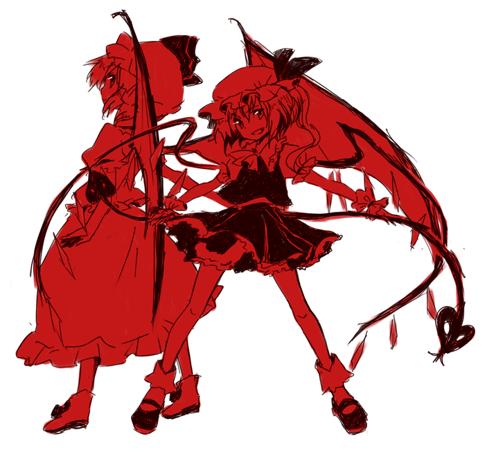 remilia scarlet and flandre scarlet (touhou) drawn by miya_(tsumazukanai)