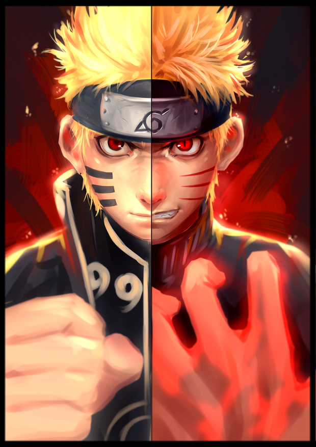 uzumaki naruto (naruto and 1 more) drawn by greenteaa