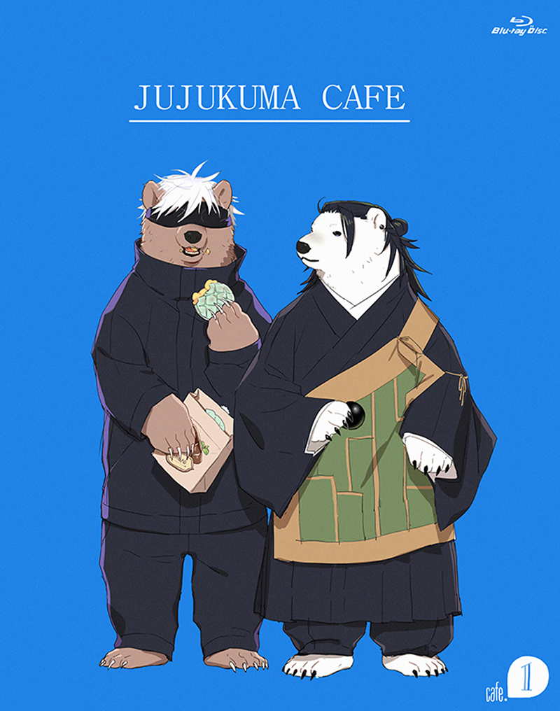 gojou satoru, getou suguru, shirokuma, and grizzly (jujutsu kaisen and 1 more) drawn by nonockha